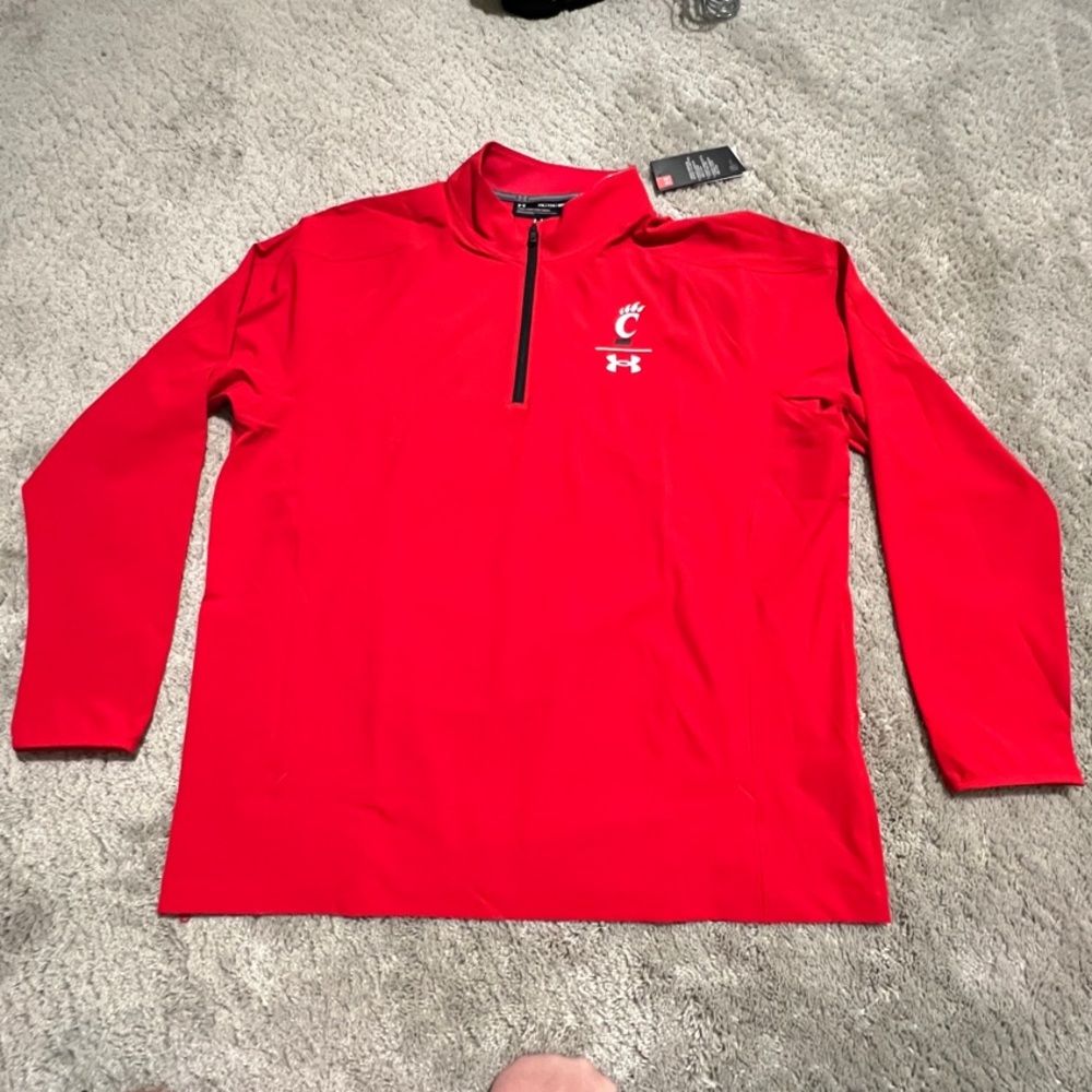 Cincinnati Bearcats Under Armour Red Quarter-Zip Pullover NWT